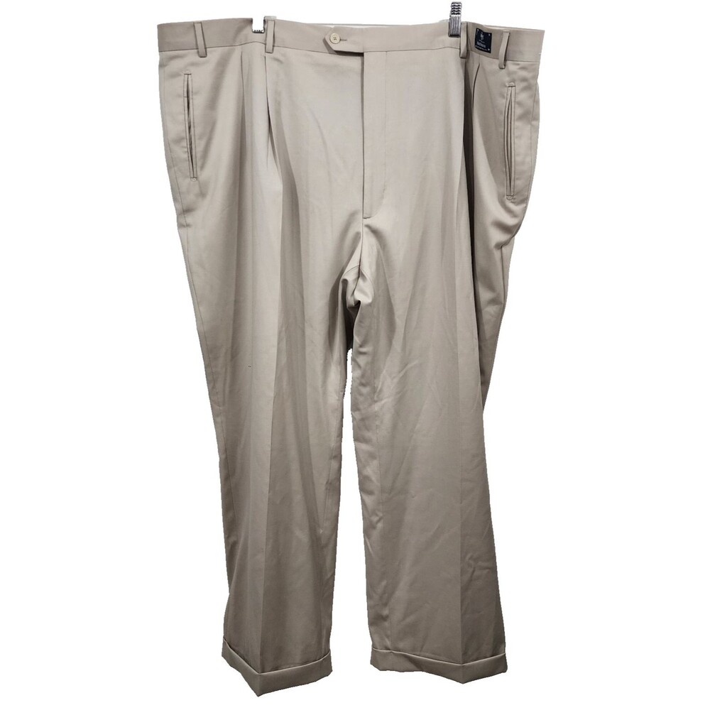 Paul Frederick Mens Zignone Wool Dress Italy Pants Gray Pleated 52x30 Straight